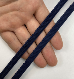 Отделочная резинка ажурная темно-синяя 10 мм, цв. 2146