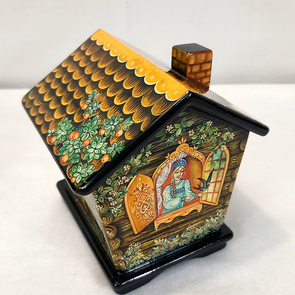 Шкатулка "Чайный домик" с ручной росписью