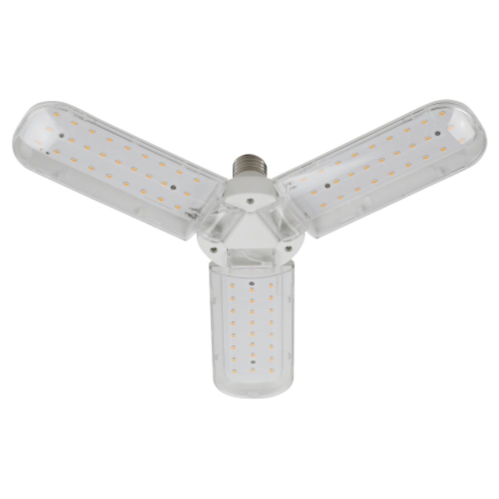 Фитолампа для растений светодиодная ЭРА FITO-24W-Ra90-E27-FOLD 3-х лепестковая полного спектра 24 Вт Е27 | Фитолампы Е27