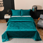 Велюровое покрывало в клетку OVL045, размер 240*260, наволочки 50-70 2 шт