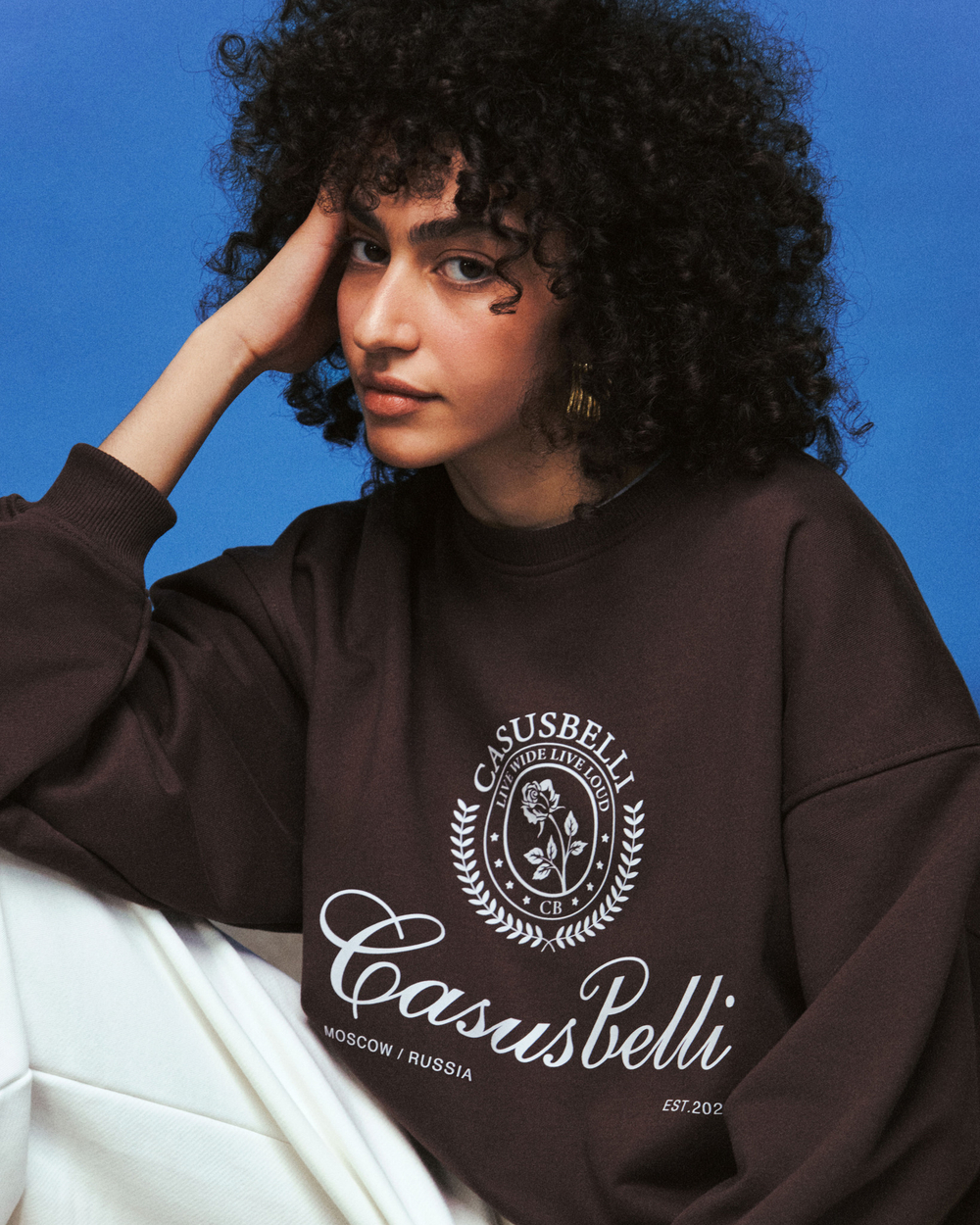 Свитшот Live Loud коричневый