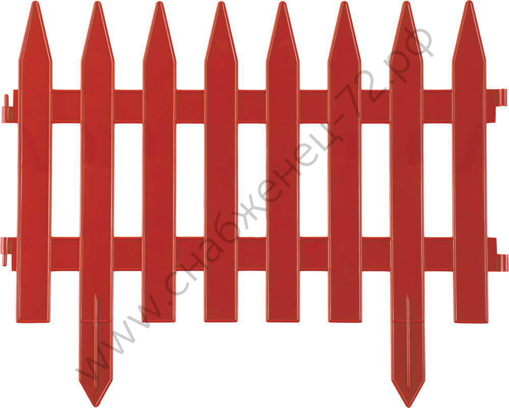 GRINDA Классика, 28 х 300 см, терракот, 7 секций, декоративный забор (422201-T)