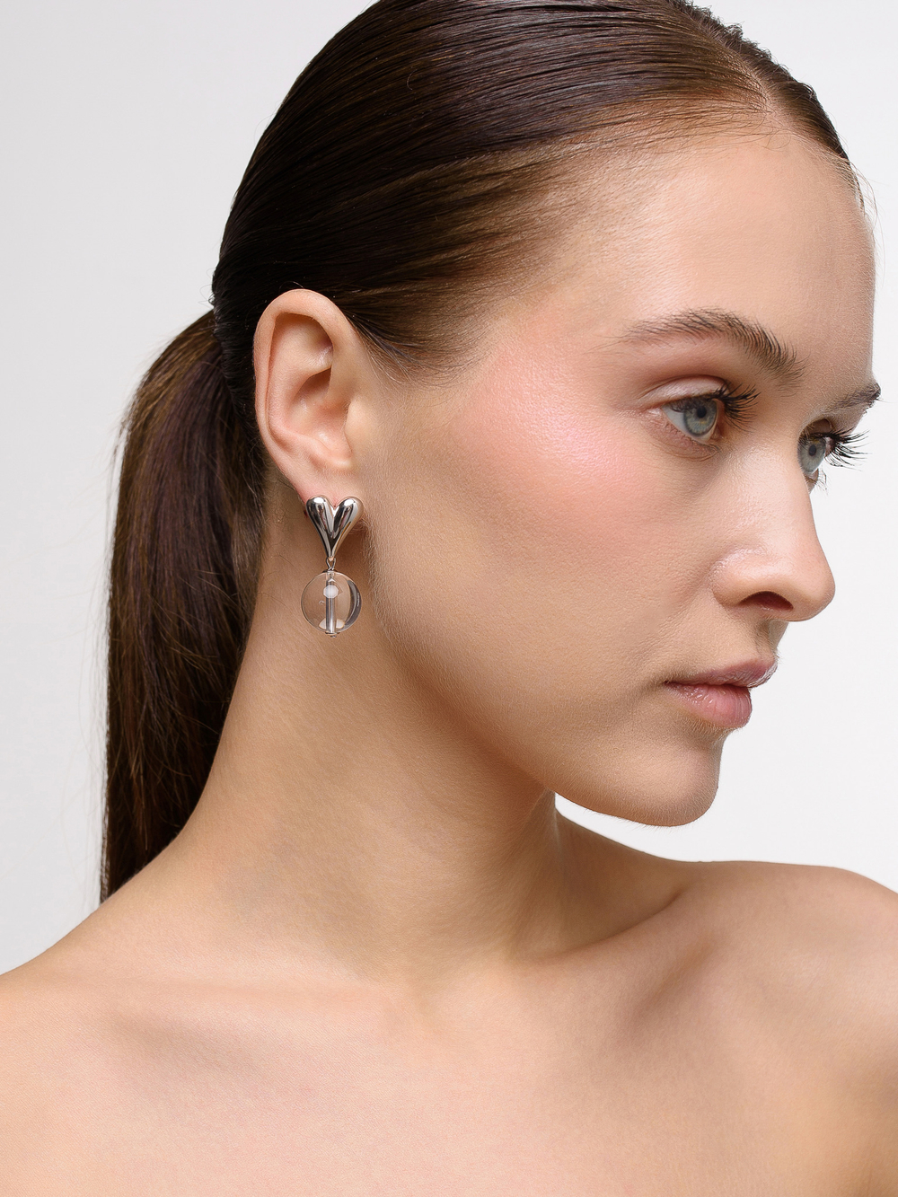 Серьги "HWB" Silver с горным хрусталём