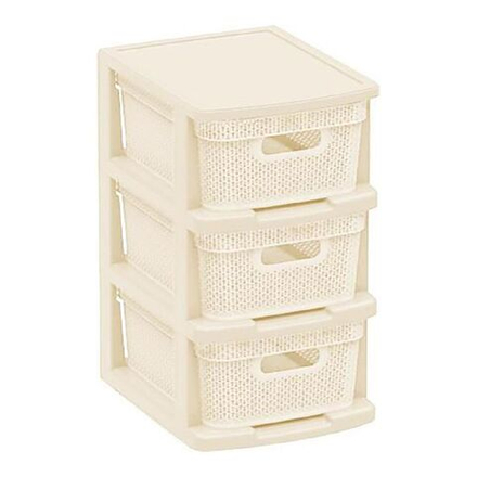 Комод 3 ящика, Ajur, 30х37х52 см, сл кость, плетеный, BQ3795СЛК, BranQ