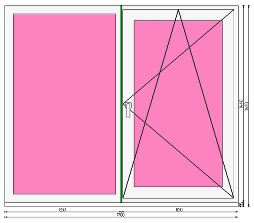 Пластиковое окно 1440 х 1700 ТермА Эко