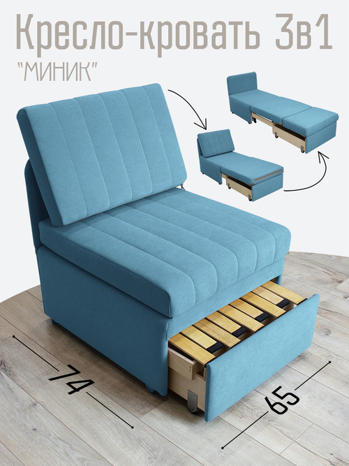 Кресло-кровать "Миник" Candy Blue