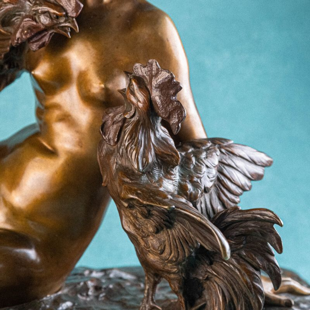 Кабинетная скульптура в стиле АРТ-ДЕКО «Девушка с птицами»