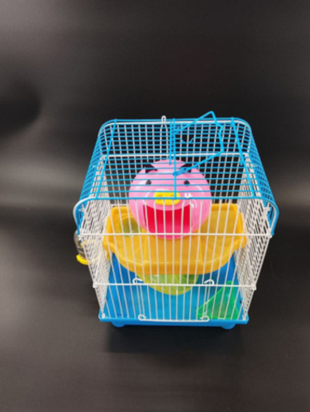 Клетка для грызунов "Свинка 2" двухэтажная "Чистый котик" голубой M003-BU