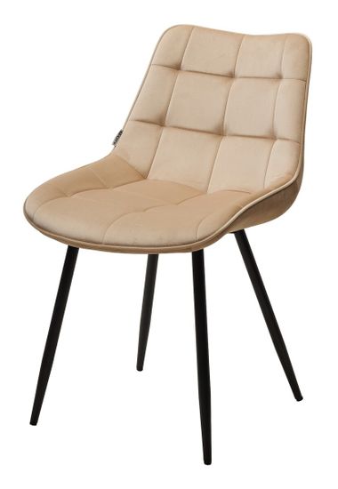 Стул MIAMI G062-03 светлый беж, велюр/ черный каркас М-City
