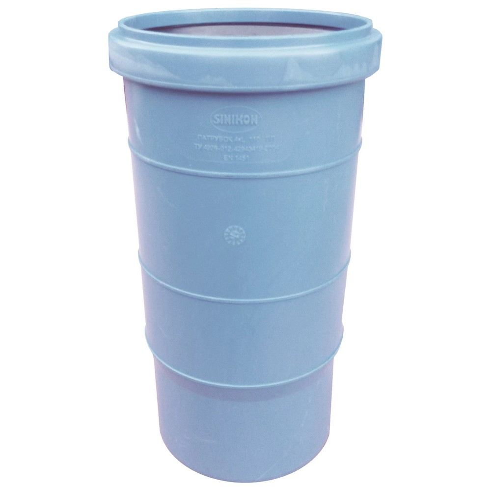 Патрубок компенсационный ПП 110 мм учетверенный длины Синикон Rain Flow с растр. голубой (уп.15 шт)