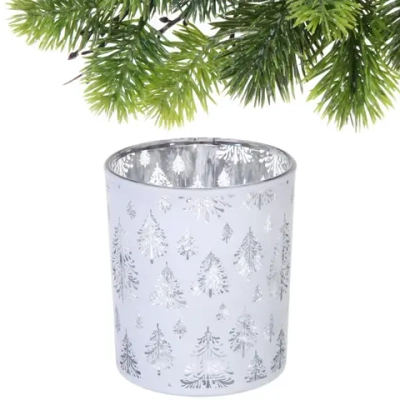 Подсвечник «Сказочная метель» 8,5*10 см, Белый