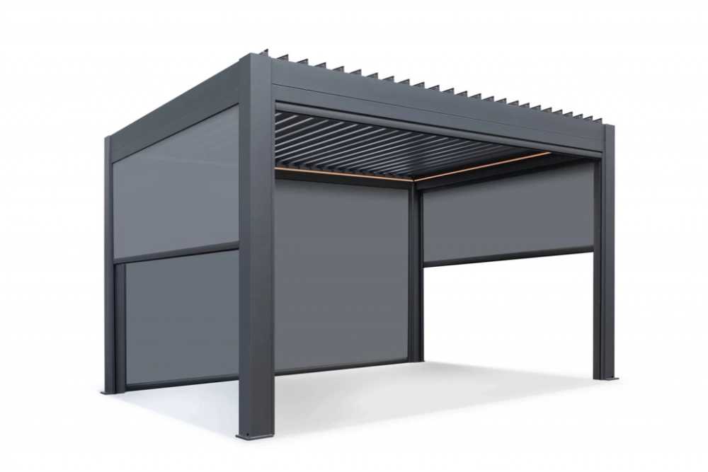 Экран текстиленовый для перголы 4 м Tagliamento Astrol Pergola, темно-серый