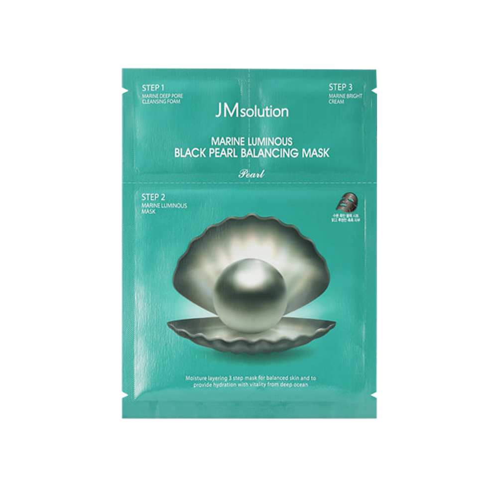 Трёхшаговый набор для сияния кожи JMsolution Marine Luminous Black Pearl Balancing Mask