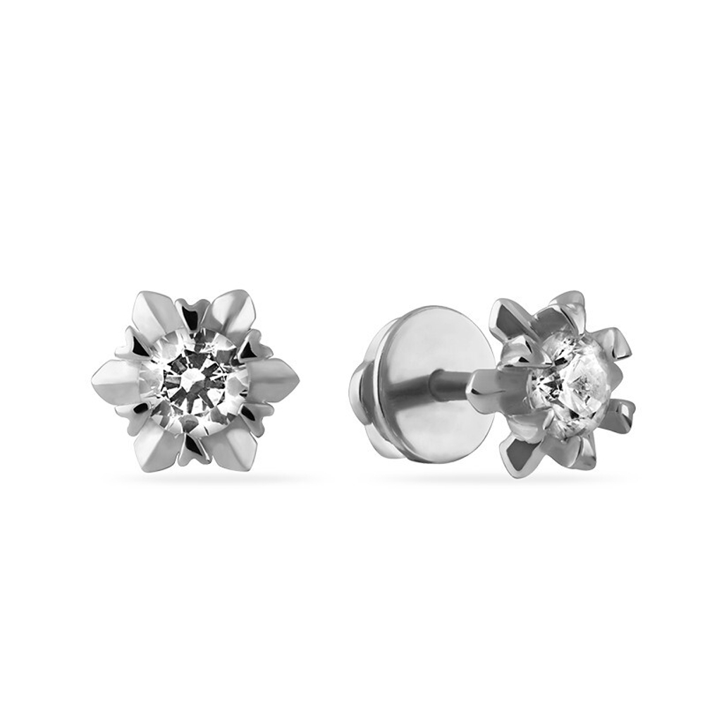 Серьги из золота 585 пробы с Фианит