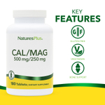 NaturesPlus, Кальций и магний, 500/250 мг, 180 таблеток