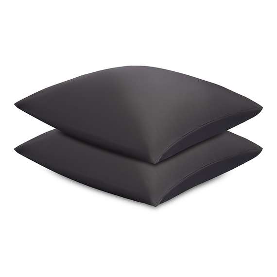 Набор наволочек из премиального сатина темно-серого цвета из коллекции essential, 70х70 см