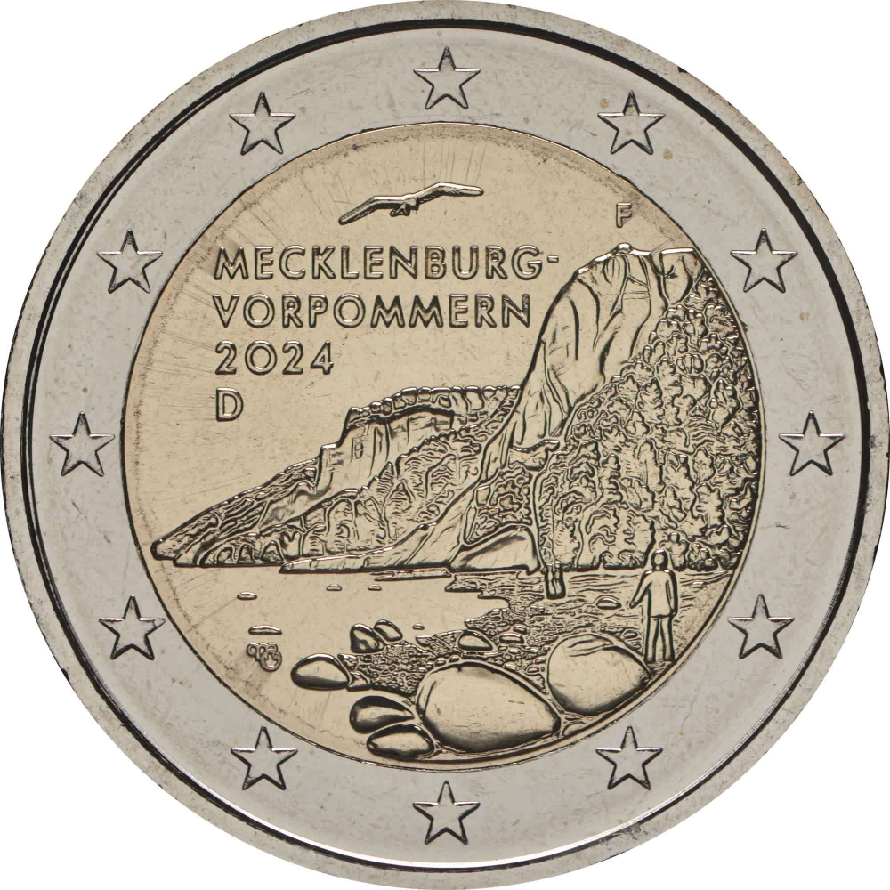 ГЕРМАНИЯ, 2024, 2 ЕВРО (МОНЕТНЫЙ ДВОР "F") [UNC] [БИМЕТАЛЛ]