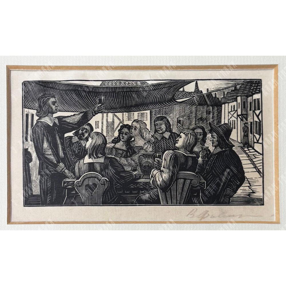 Фаворский В. А. Заставка к трагедии А. С. Пушкина «Пир во время чумы». Ксилография. 1948