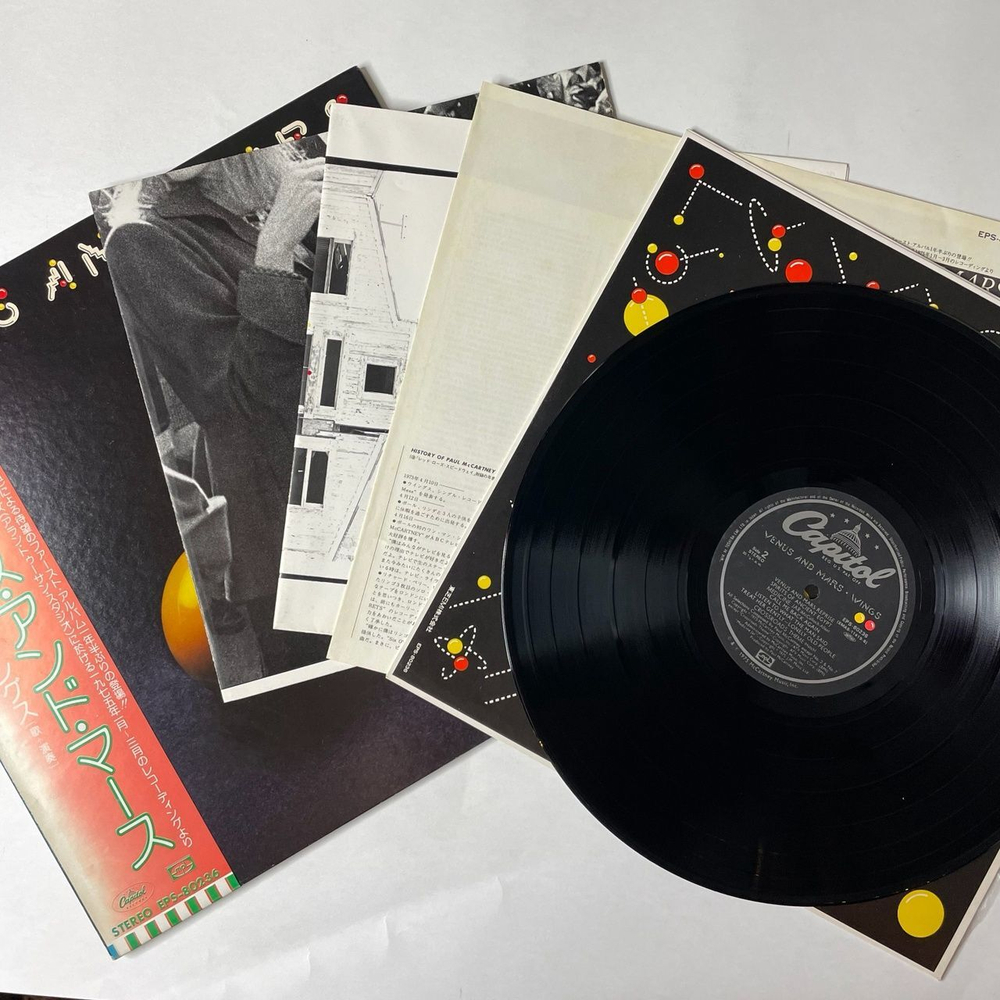Винтажная виниловая пластинка LP Paul McCartney Wings Venus And Mars (Japan 1975) (Obi, Poster)