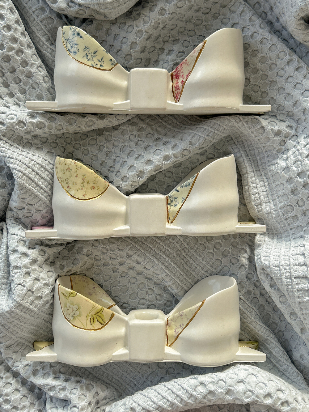 Гипсовый подсвечник Бант Kintsugi