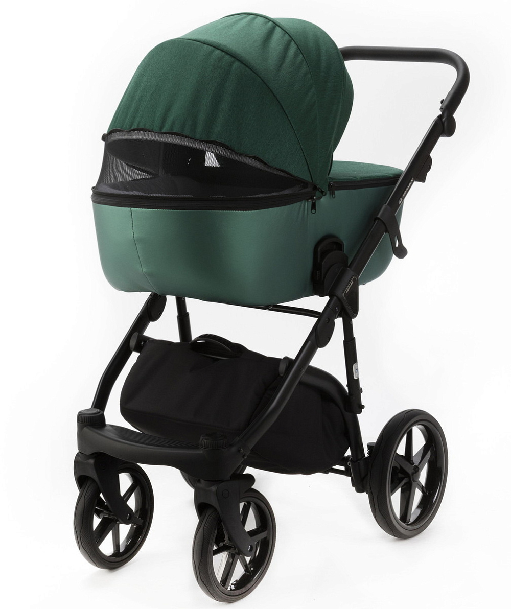 Детская коляска Adamex Nola 3 в 1 N-PS116 (ЗЕЛ + ИЗУМРУД. ПЕРЛ. КОЖА)