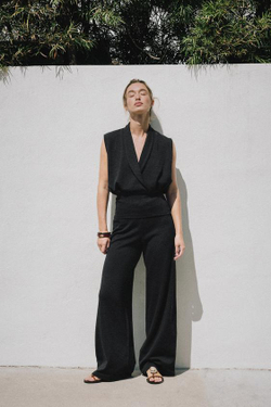 ZARA БАЗОВЫЕ БРЮКИ ПИКЕ, ТЕМНЫЙ АНТРАЦИТ