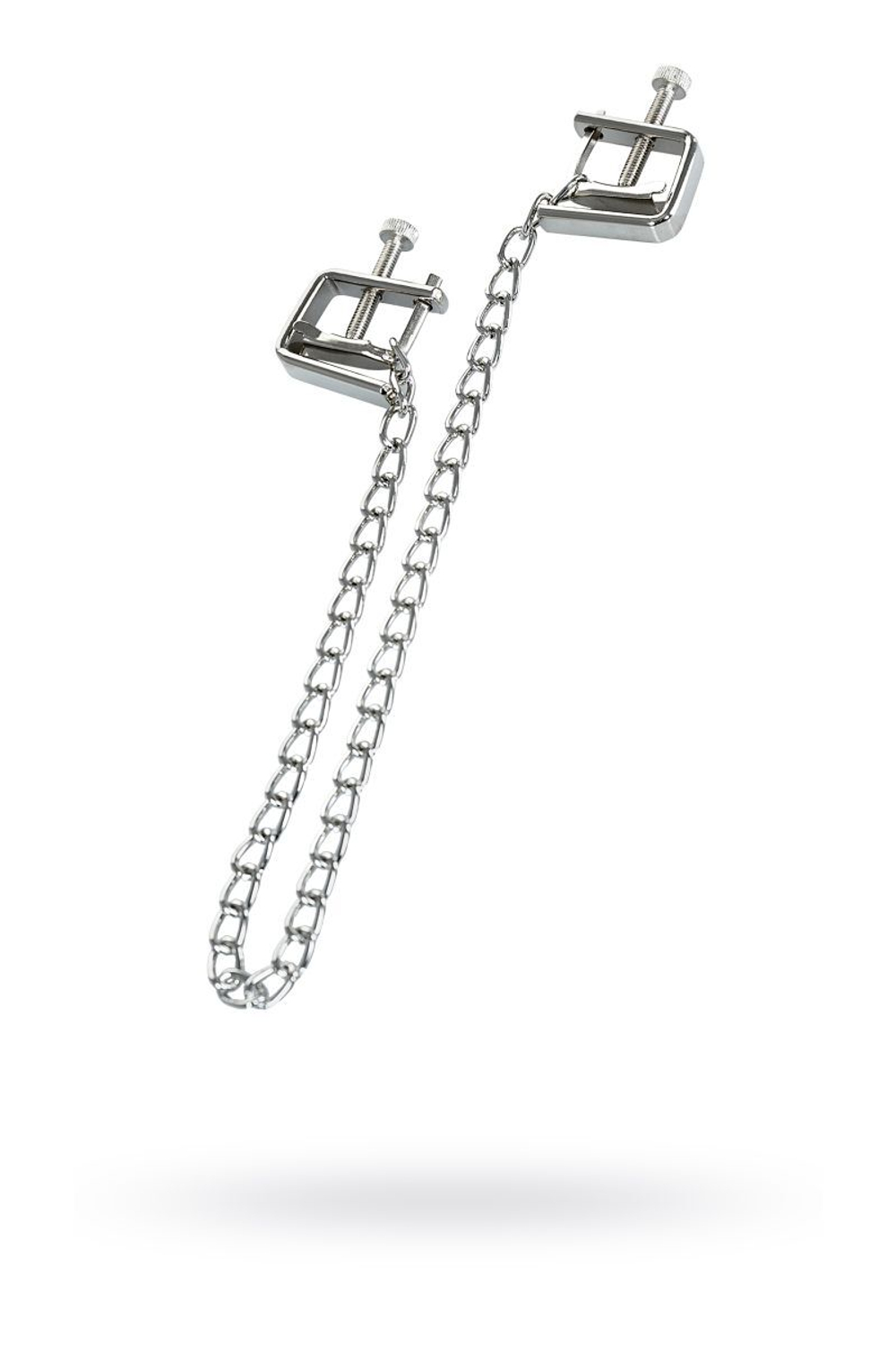 Серебристые зажимы для сосков Theatre с цепочкой (Цвет: серебристый)
