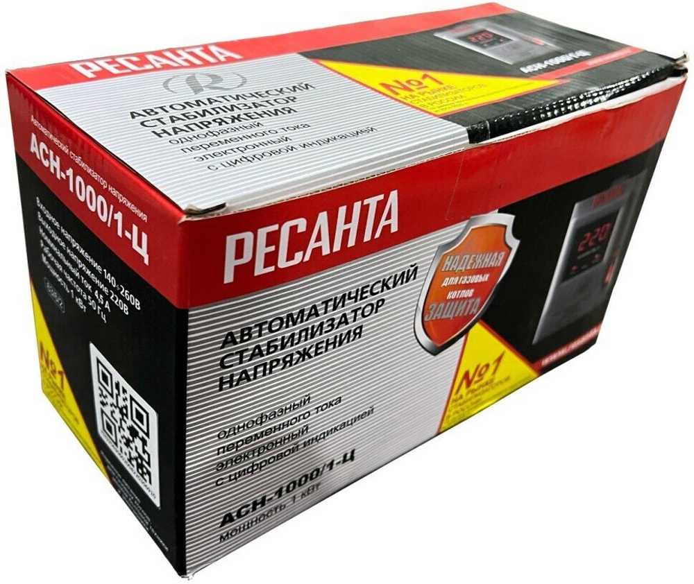 Стабилизатор РЕСАНТА АСН-1000/1-Ц, 1000Вт, 140-260В, напольный, 63/6/2