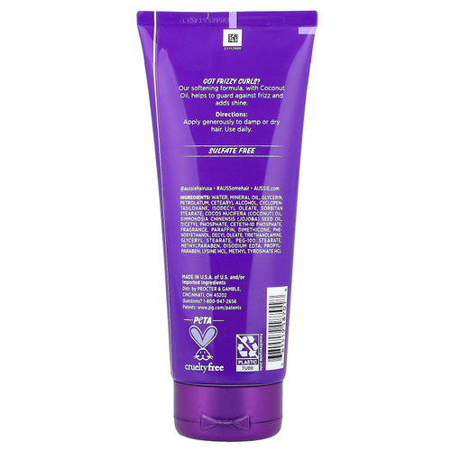 Aussie, Miracle Curls, крем для укрощения пушения, с кокосовым маслом, 193 г (6,8 унции)