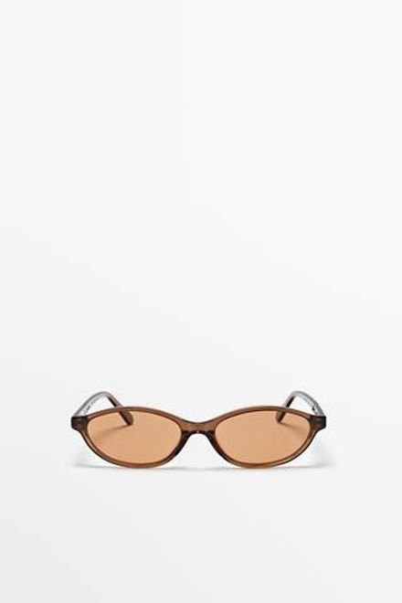 Massimo Dutti Овальные солнцезащитные очки, карамельный