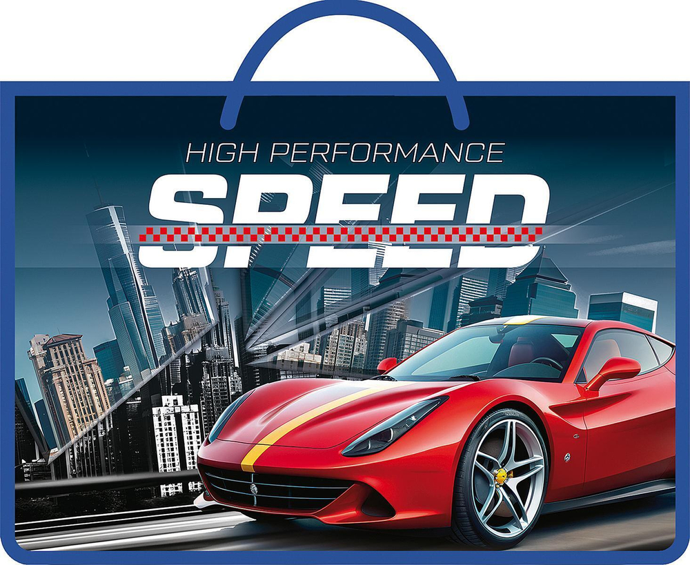 Папка А4 пластиковая, ручки-тесьма "Mega auto 2025" (Пчёлка)