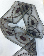 кружево на сетке вышивка шелк/хлопок (Франция) ш-7,5 см цена за 1м