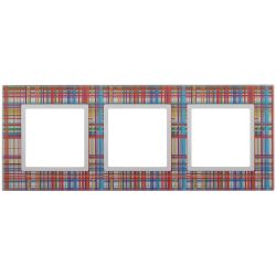 14-5103-00 ЭРА Рамка на 3 поста, стекло, Эра Elegance, прозрачный+бел