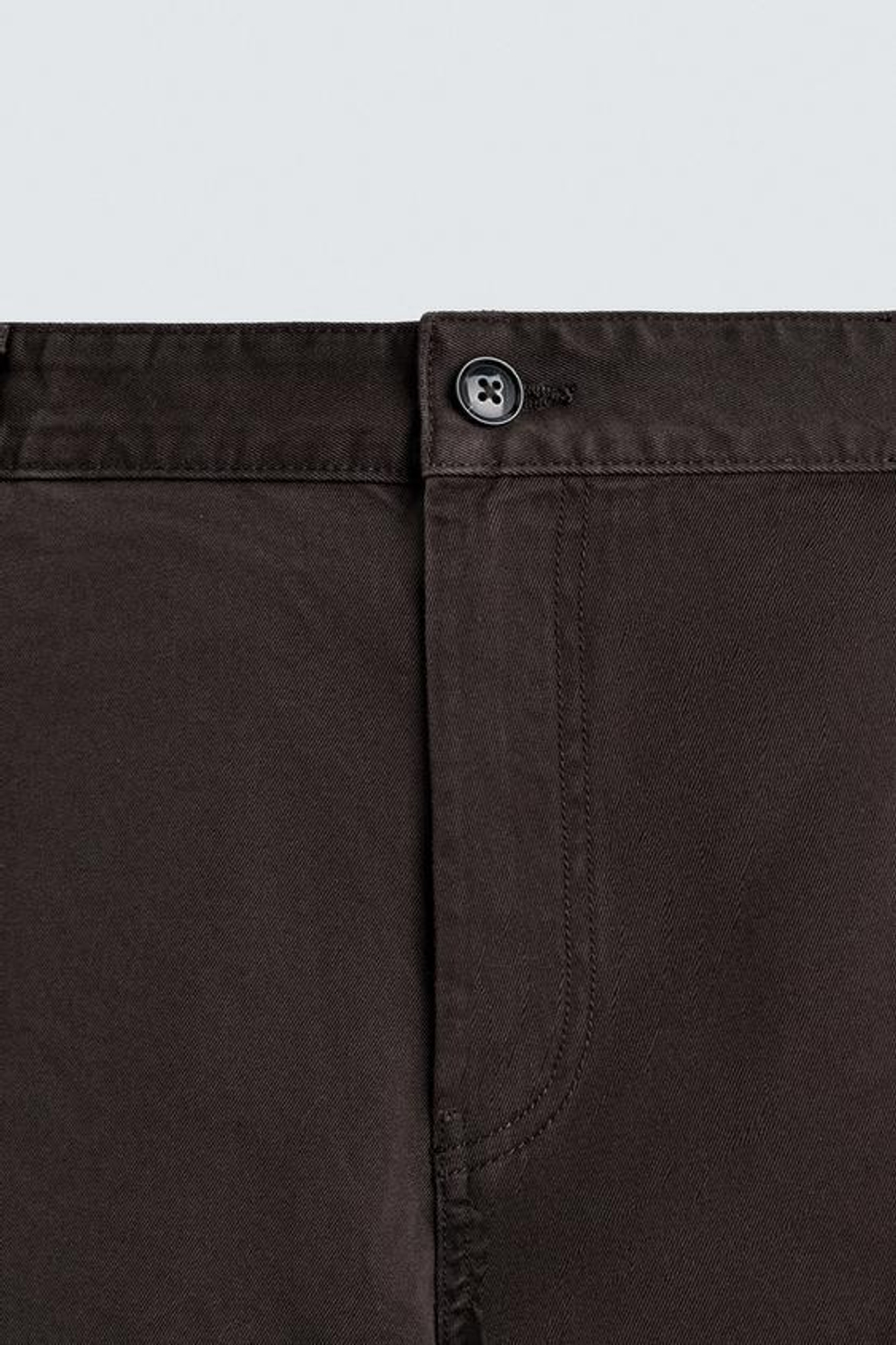 ZARA БРЮКИ КАРГО ИЗ ТВИЛА, ШОКОЛАДНЫЙ