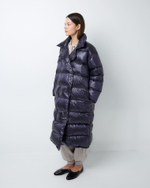 Пуховик двубортный черничный