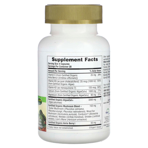 NaturesPlus, Source of Life Garden, органическая поддержка здоровья костей, 120 растительных капсул