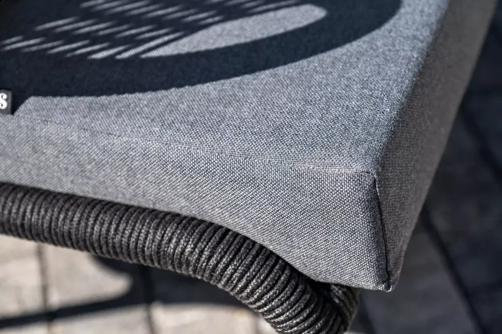 "Милан" лаунж-зона 4-местная плетеная из роупа (веревки), каркас алюминиевый темно-серый, роуп темно-серый