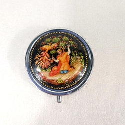 Таблетница с ручной росписью Палех "Иван-царевич и жар-птица"