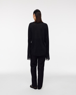 Лонгслив No Name (Ноу нэйм) тонкий трикотаж черный