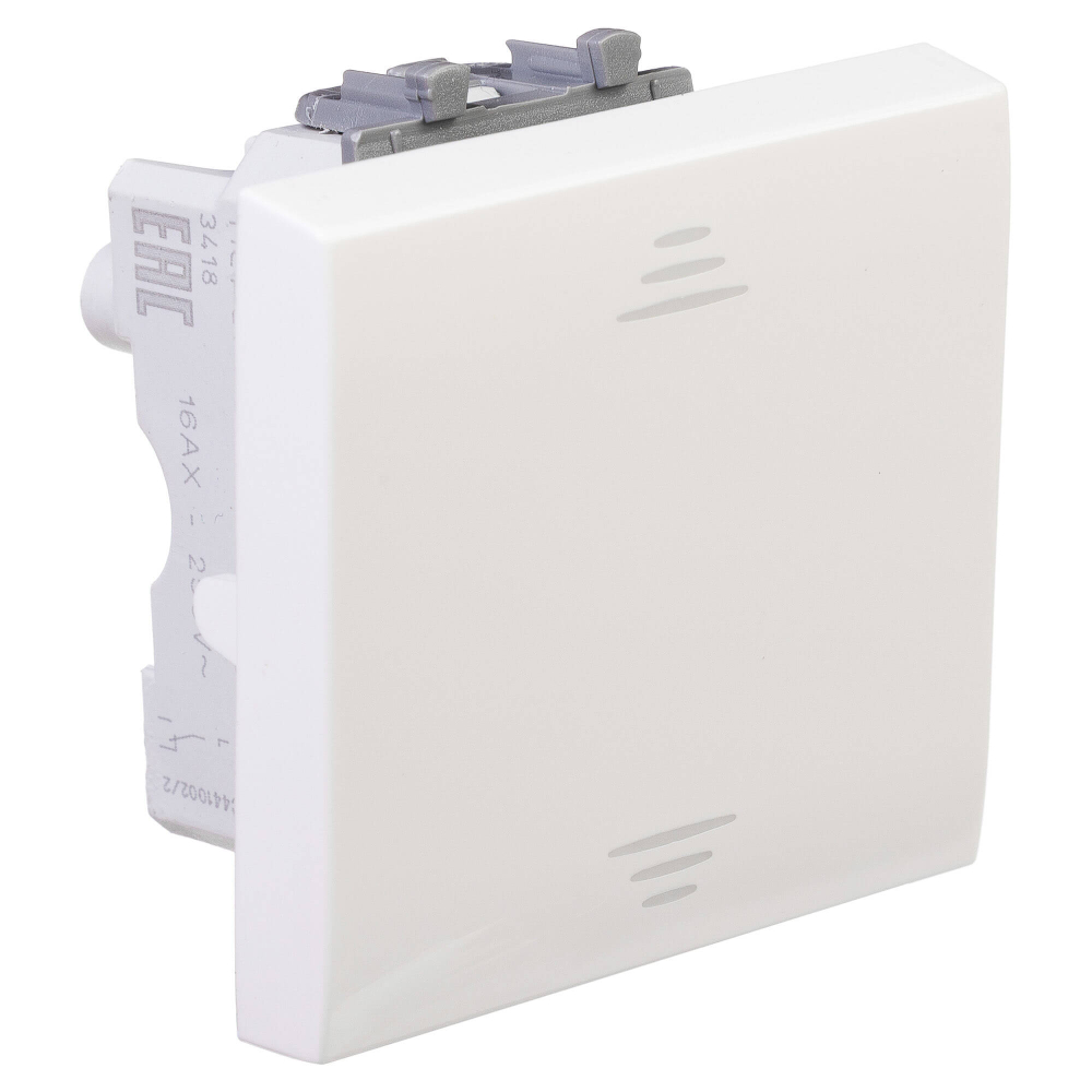 Переключатель одноклавишный модульный, "Avanti", "Белое облако", 2модуля