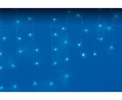 Гирлянда-бахрома ULD-B1805-048/DTA 48LED синий. 1,8м/12нит. макс 50см, 8реж. пров. прозр, 8W Uniel, 1 шт.
