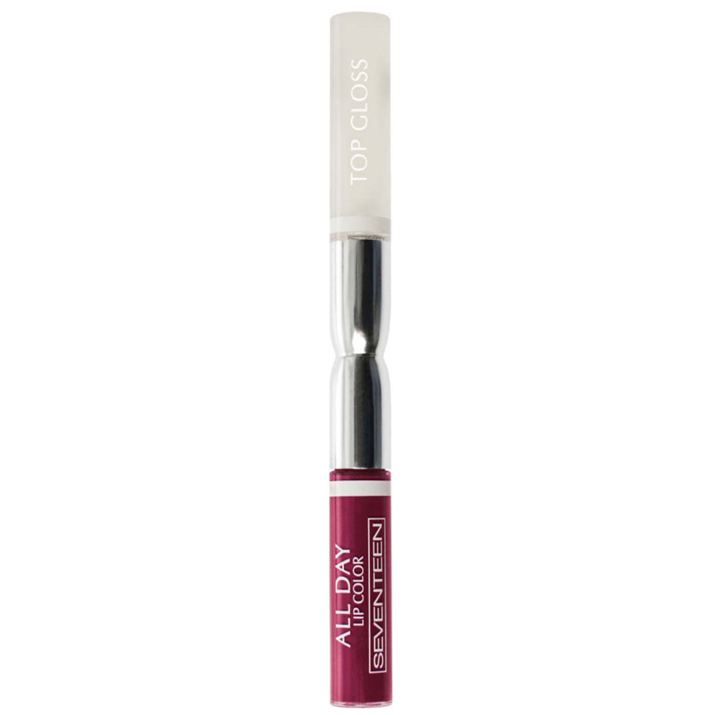 %%%Seventeen Помада-блеск для губ All Day Lip Color&Top Gloss, жидкая, стойкая, тон №21, Вишневый, 7 мл