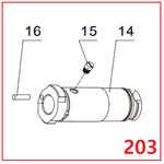 Запчасть №203 для PAG-PC84. Муфта в сборе (14, 15, 16)