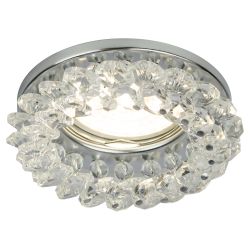 Светильник встраиваемый декоративный ЭРА DK16 CH/WH под лампу MR16 GU5.3 декор с хрусталиками прозрачный/хром