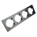 Рамка 4-местная, металл, STEKKER MFR00-7004-05, серия Катрин, черный 50024