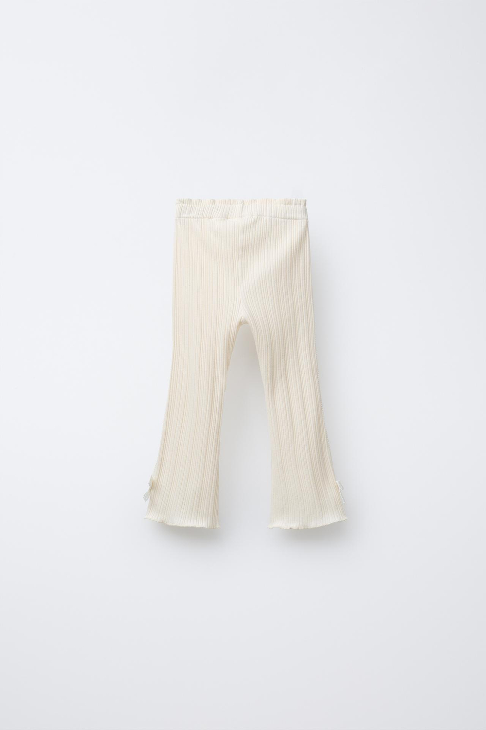 ZARA БРЮКИ FLARE С ЛАМПАСАМИ И БАНТАМИ, ЭКРЮ