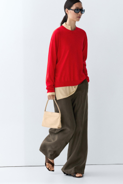 Massimo Dutti Джемпер тонкой вязки из шерсти, красный