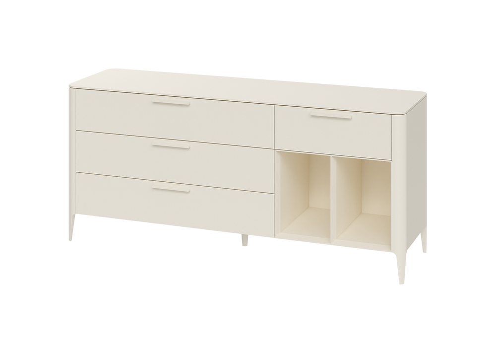 Тумба Type 4 ящика 2 полки ширина 180 см (молочный)