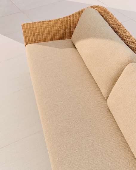 3-местный диван Galea из тикового дерева и синтетического ротанга, 223 см