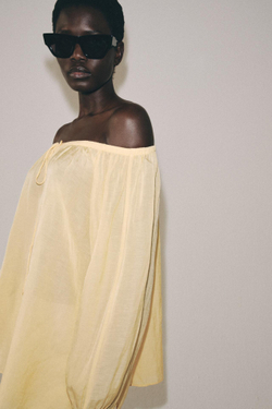 ZARA БЛУЗА ИЗ ЛЬНА — ZW COLLECTION, ПАСТЕЛЬНО-ЖЕЛТЫЙ